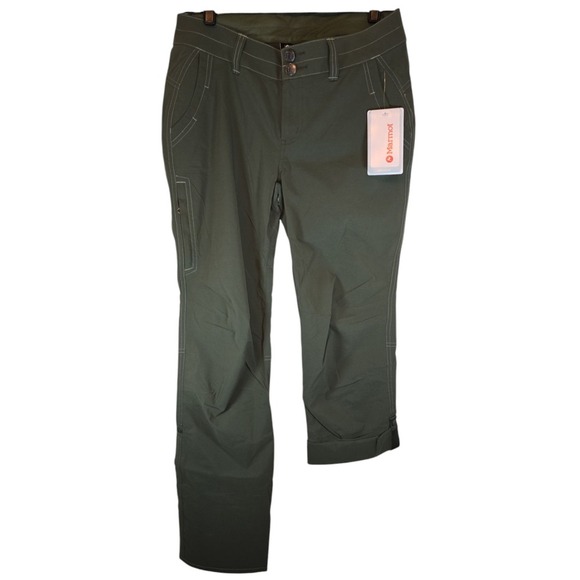 NWT Marmot Womens Sz 4 Kodachrome‎ Pant Crocodile Green Roll Up Gorpcore M4764 - Picture 1 of 12
